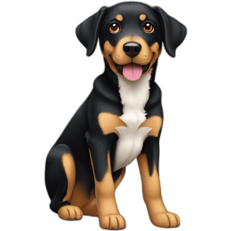 labrador croisé beauceron avec un poitrail blanc emoji