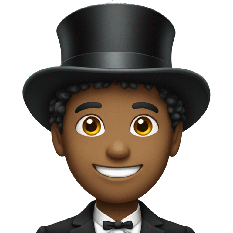 Smiling boy in top hat emoji