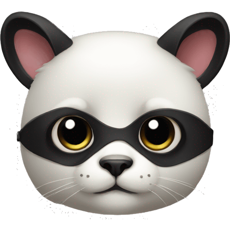 cute masked panda-cat-hybrid emoji