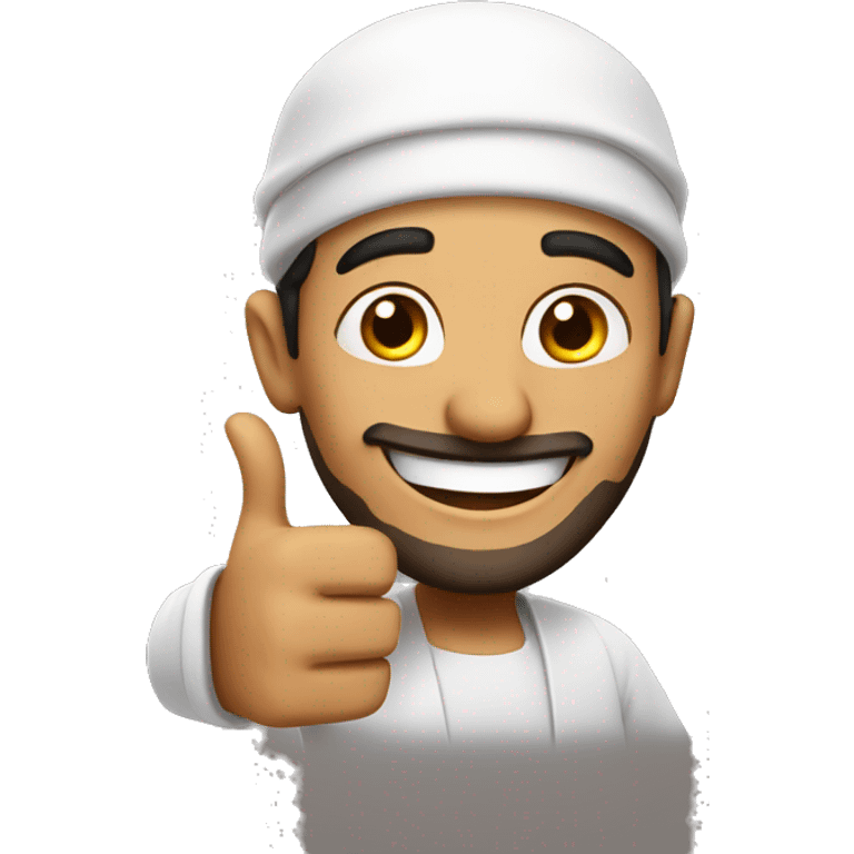 Smiling Arabic man showing thumbs up  emoji