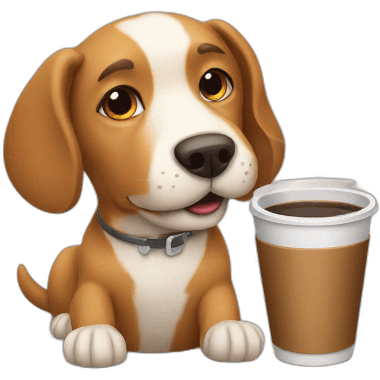 dog drinks coffee emoji