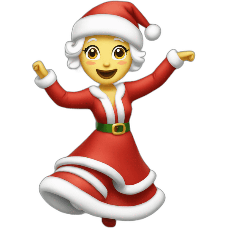 white mrs santa claus dancing emoji