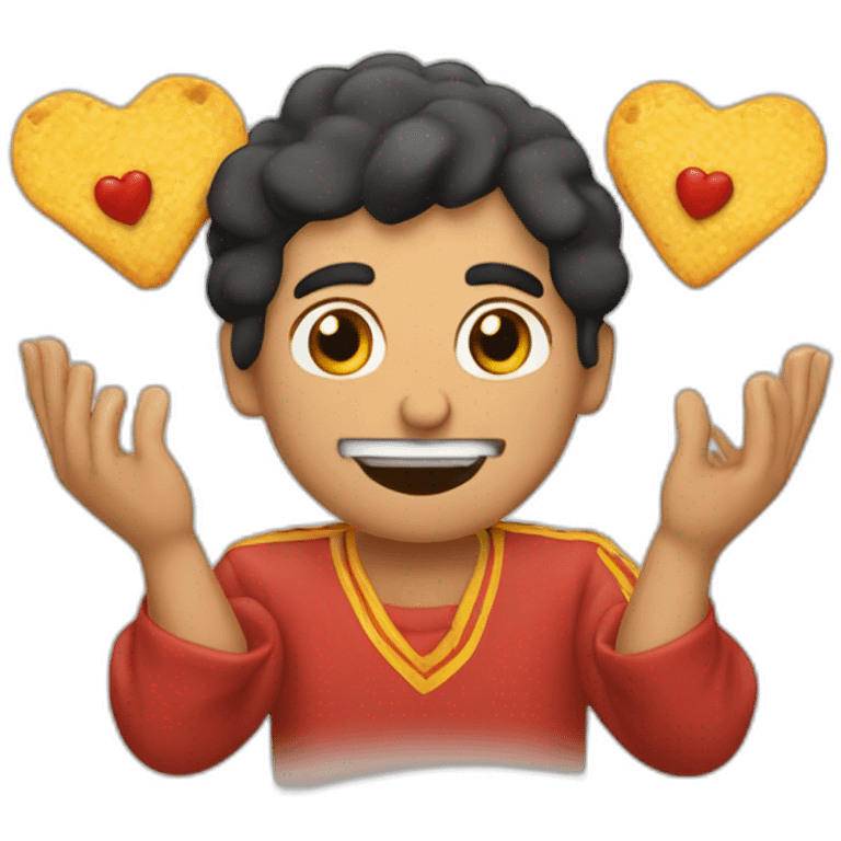 Nacho Vidal making a heart with his hands emoji