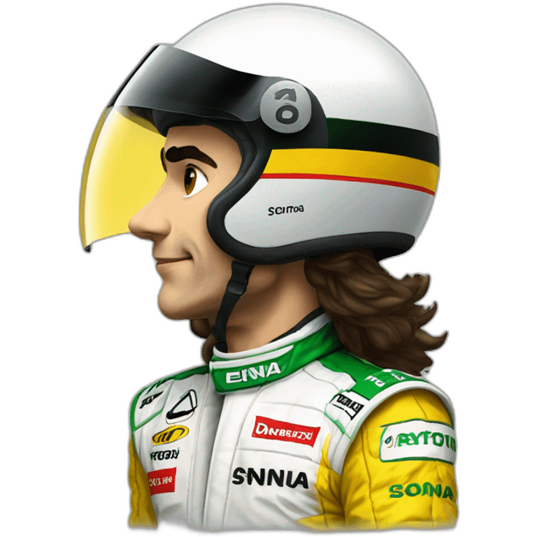 Ayrton Senna with helmet emoji