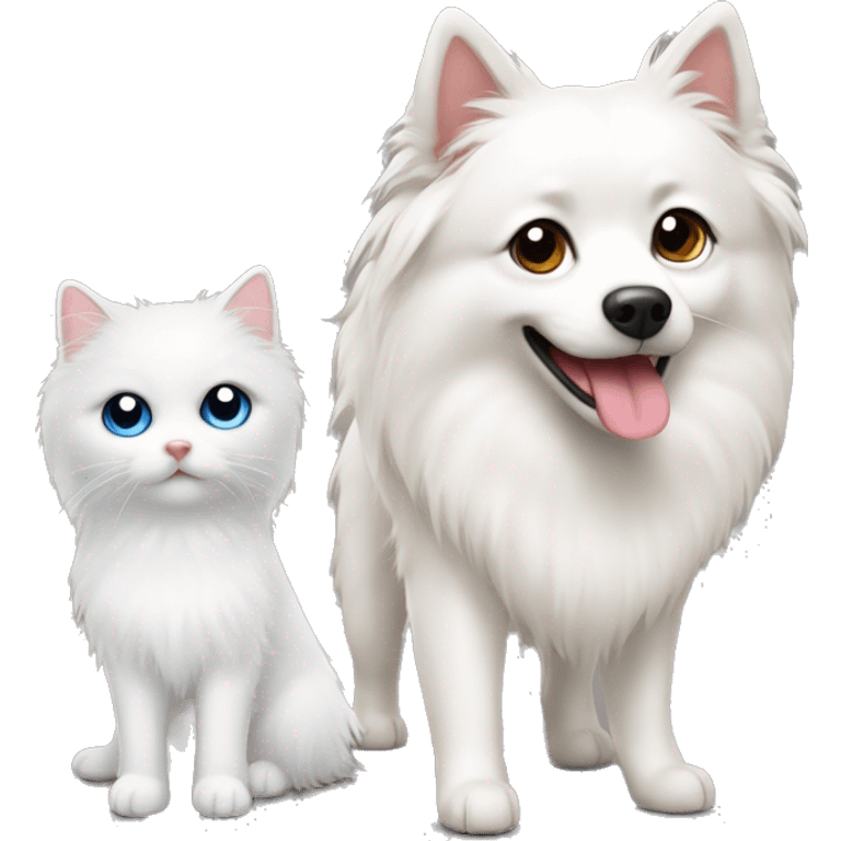 japanese spitz and a ragdoll emoji