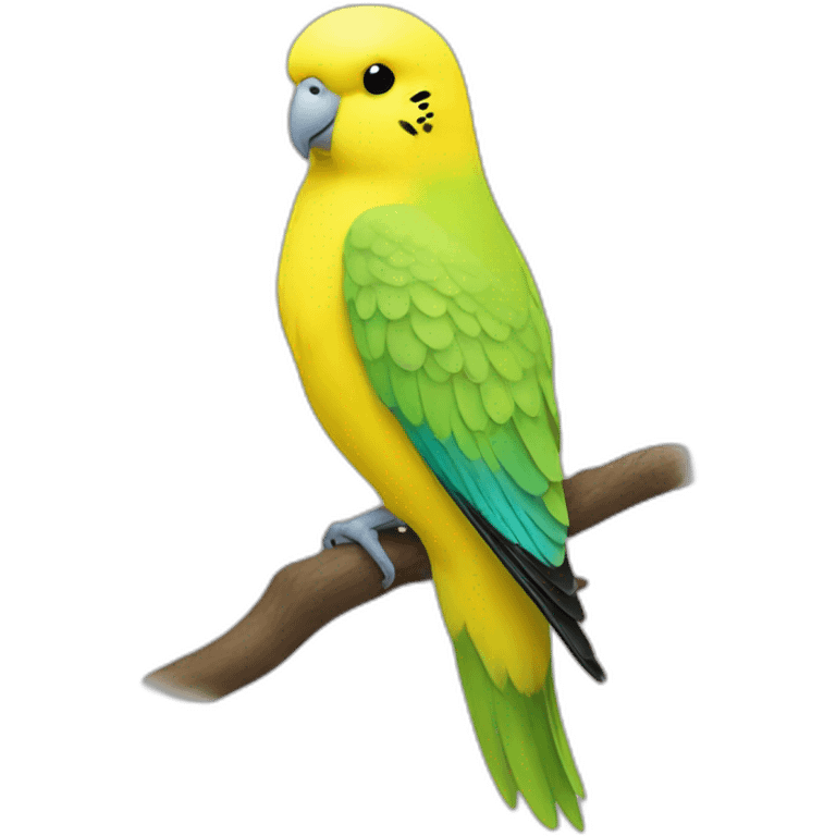 Yellow budgerigar with Light green mark emoji