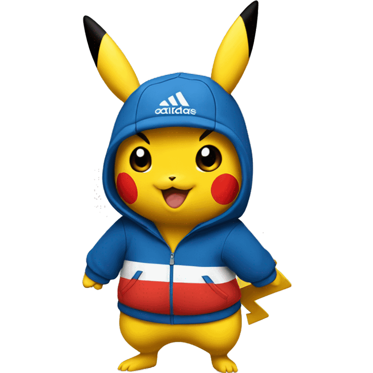 Pikachu wearing adidas track suit  emoji