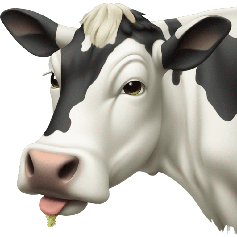 Cow eating grass emoji