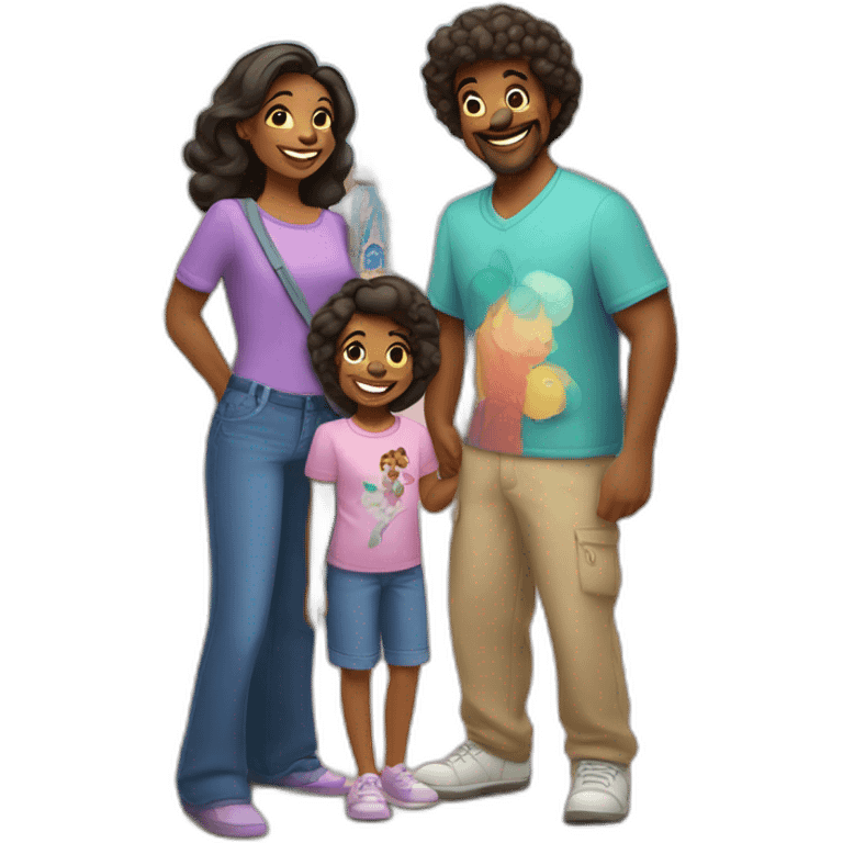 Homoparental family in Disney World emoji