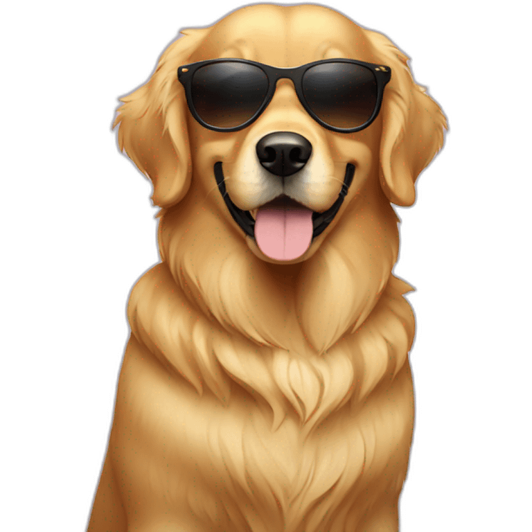 golden retriever con gafas emoji