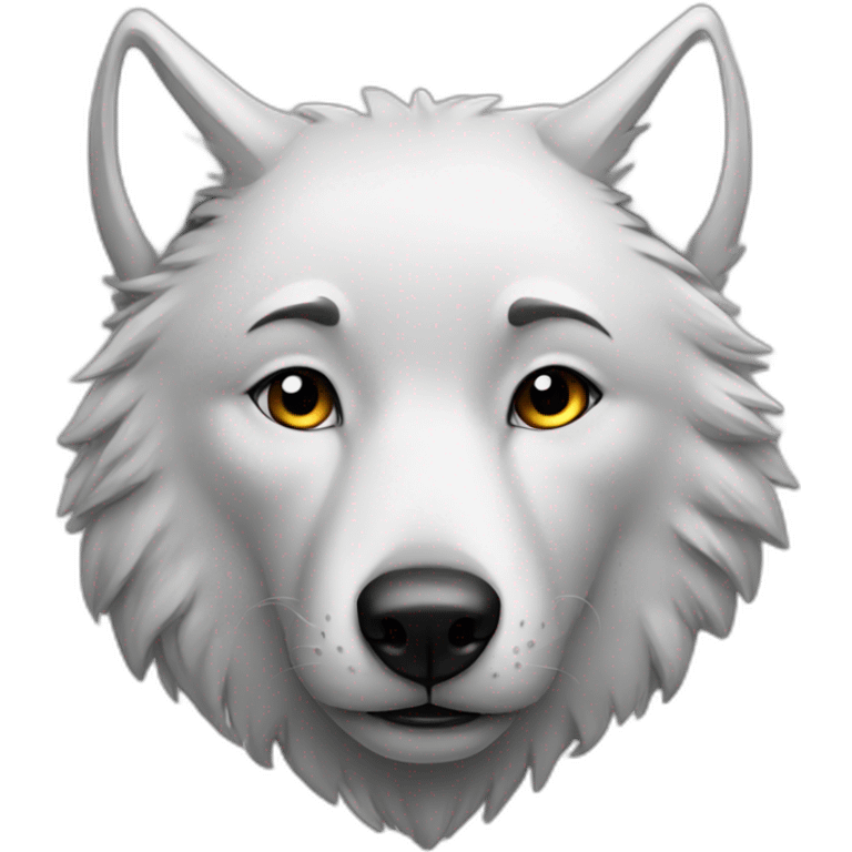 In love wolf emoji