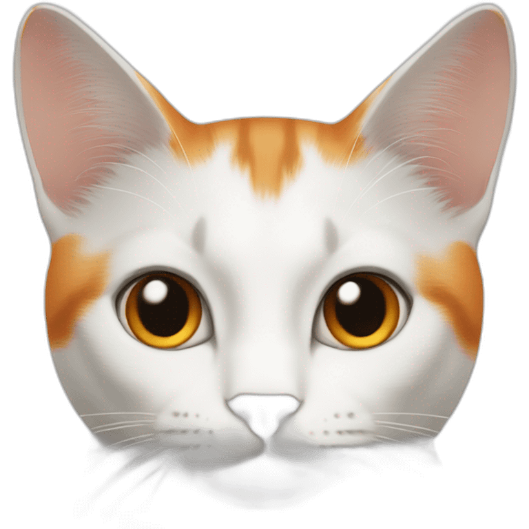 White and black and orange cat emoji