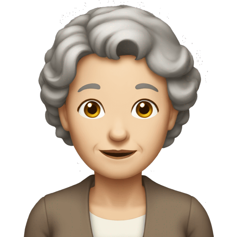 Old women with brown hair and g emoji