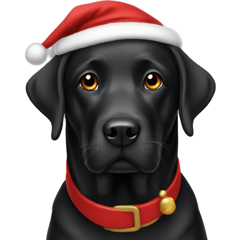 Black labrador Santa claus emoji