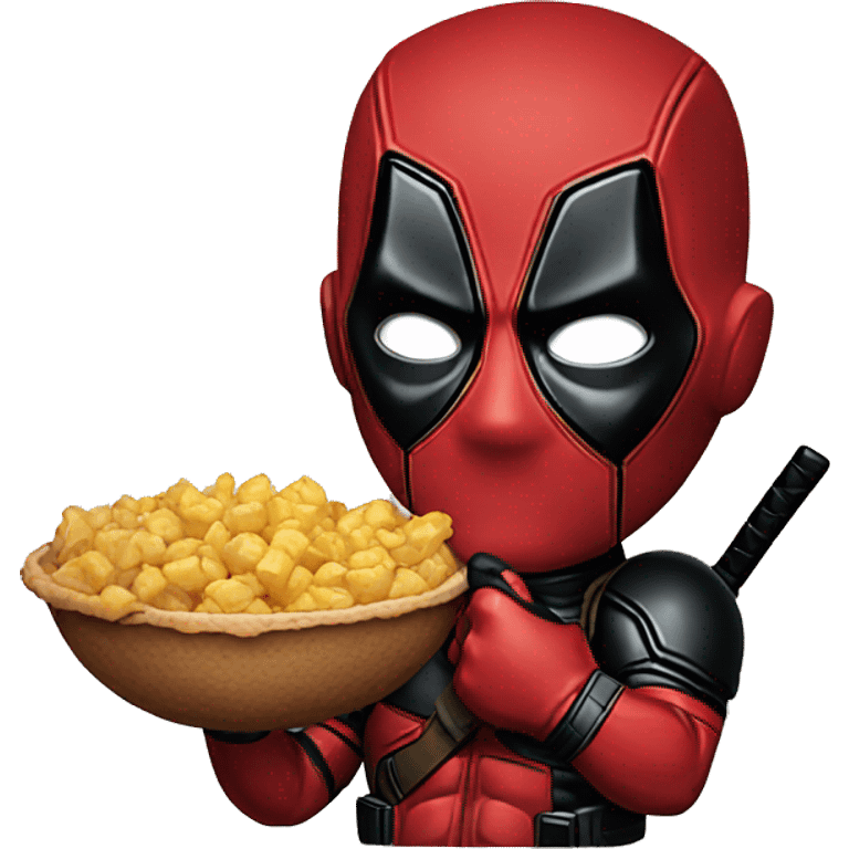 Deadpool eating emoji