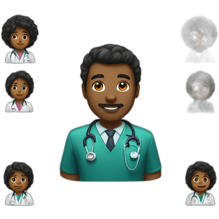 Médico de pelo negro emoji