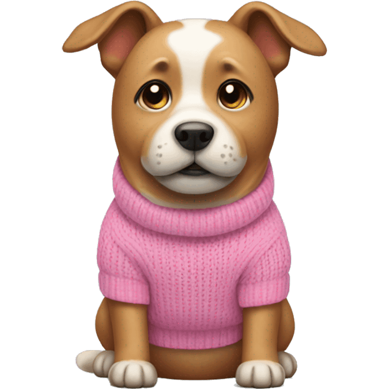 Dog wearing a pink sweater  emoji