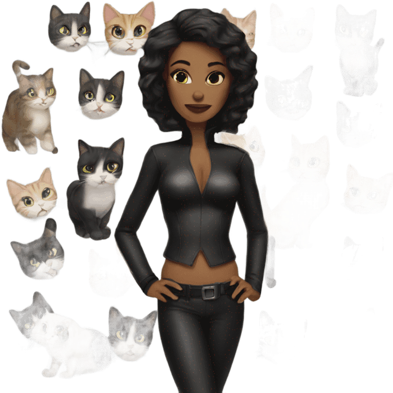 Cat woman with cats emoji