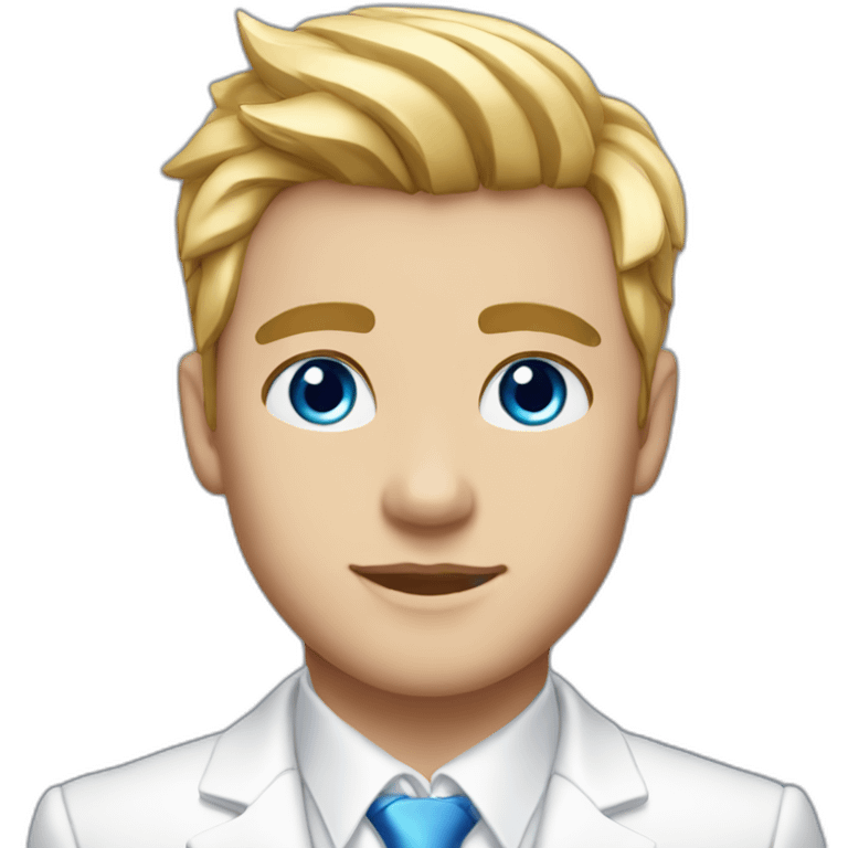 Posh-boy-with-white-suit-and-blue-eyes-and-rainbow-unicorn-hair emoji