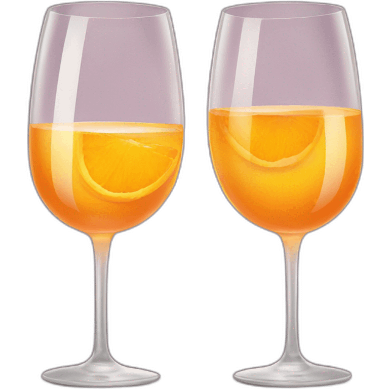 Two glasses of orange wine are toasting emoji