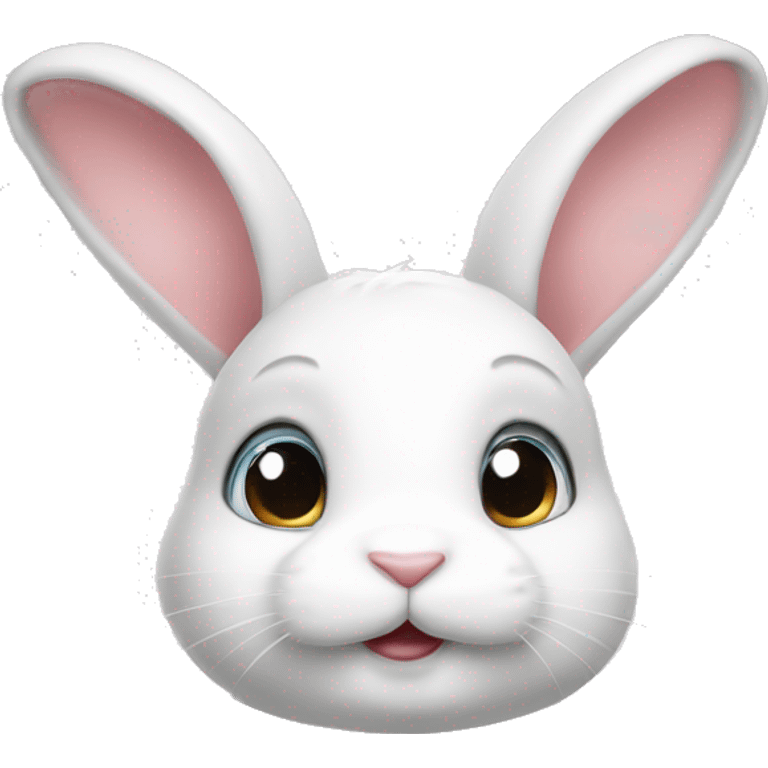 Cute White bunny curious  emoji