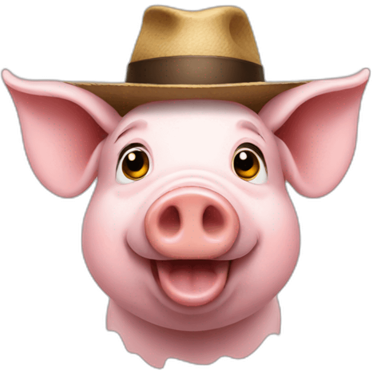 Pig with hat emoji