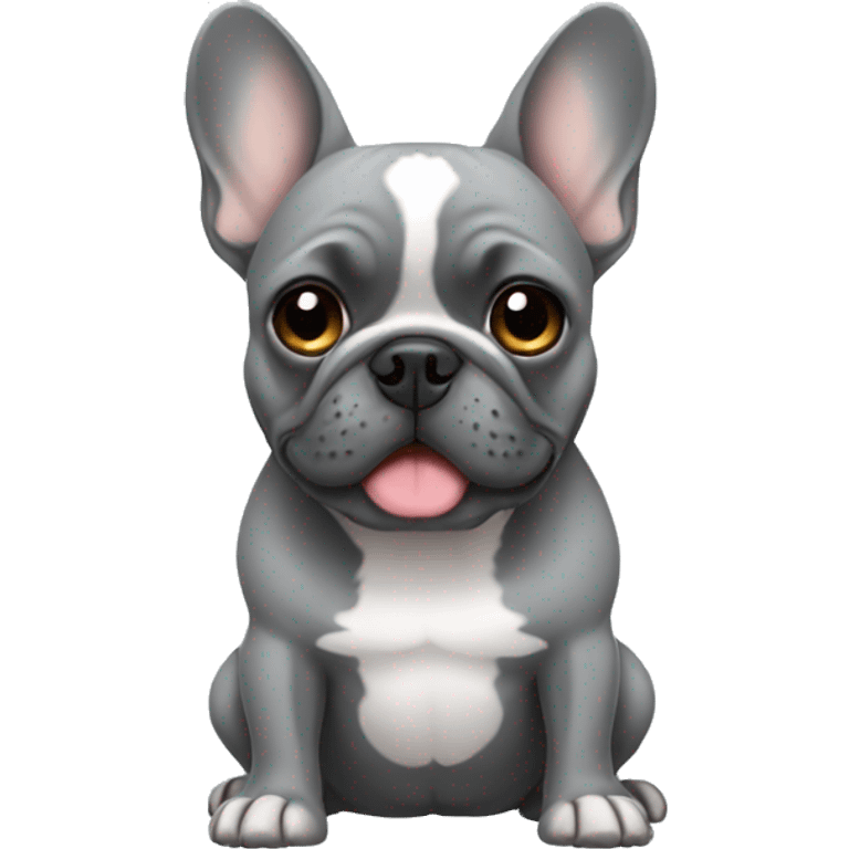 Gray french bulldog emoji