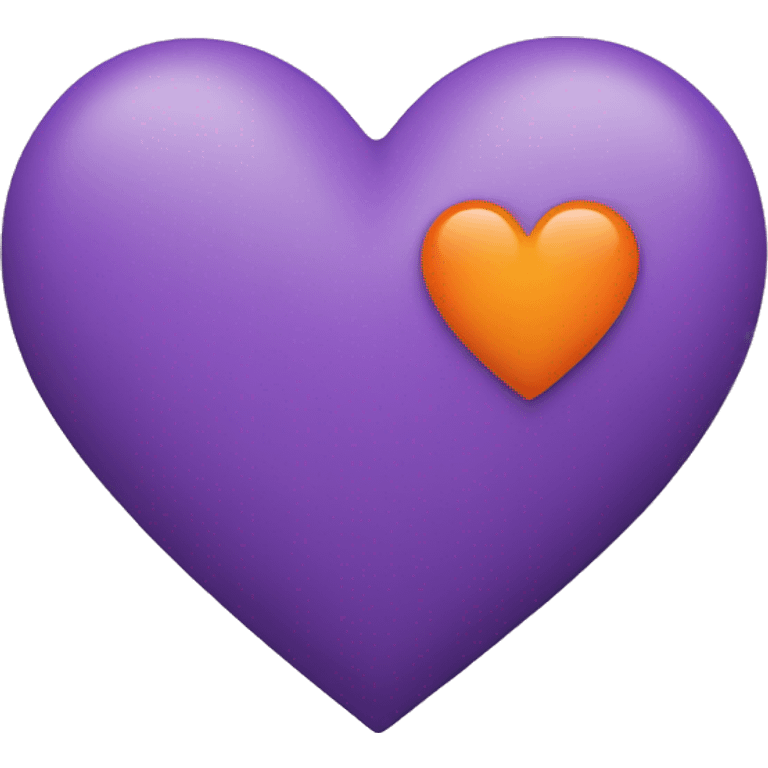 Half purple and half orange pastel heart emoji