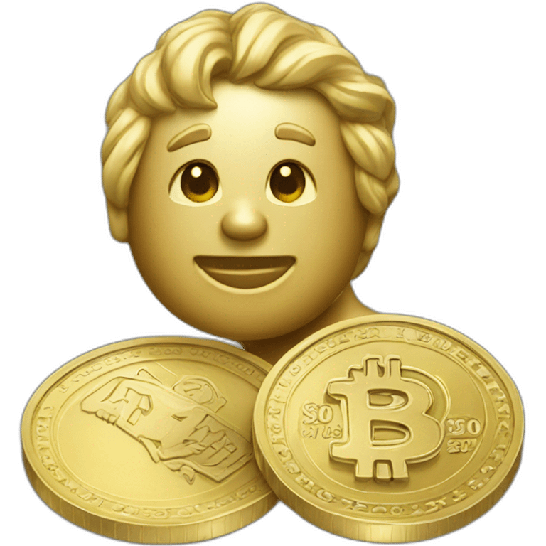 gold coin holding money emoji