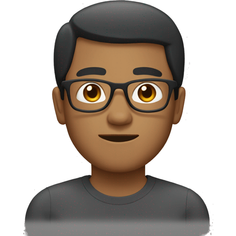 malay man with white specs, no facial hair, short hair   emoji