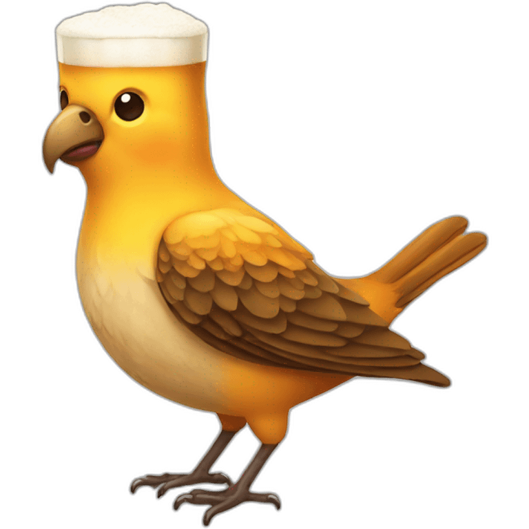 Bird with beer emoji