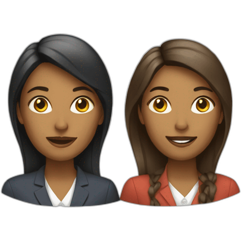 two woman working startup emoji