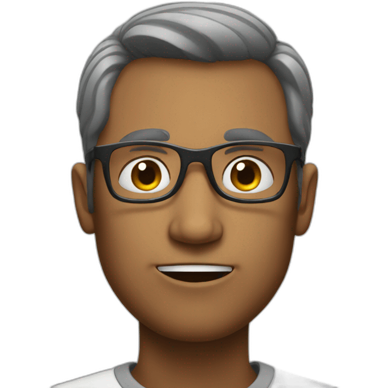 a guy giving weird look with glasses emoji