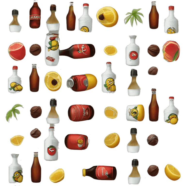 Bacardi with cola emoji