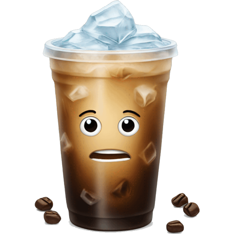 Iced coffee with ice emoji