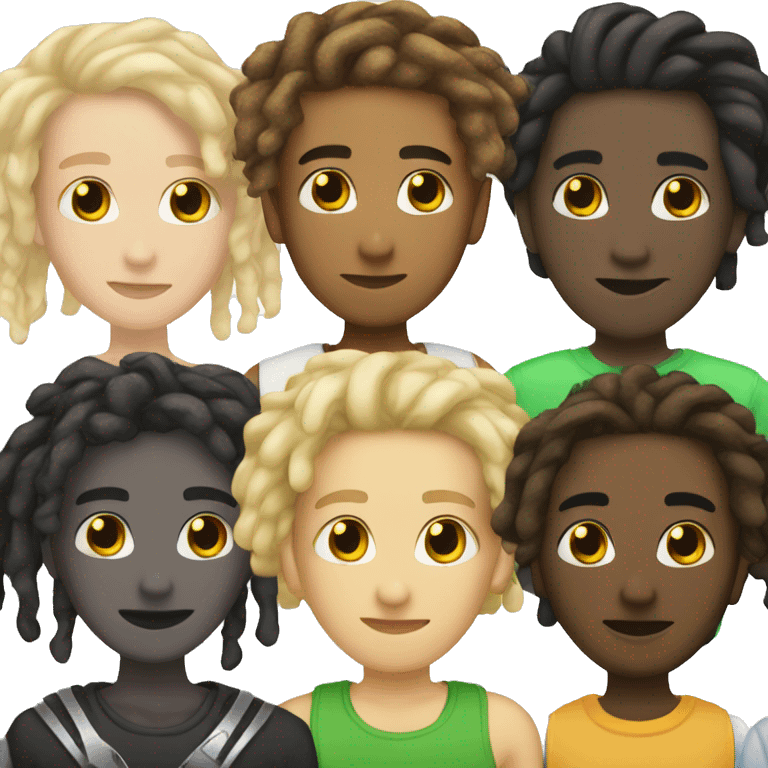 black lighskinned male with dread locks one half blonde the other half bla emoji