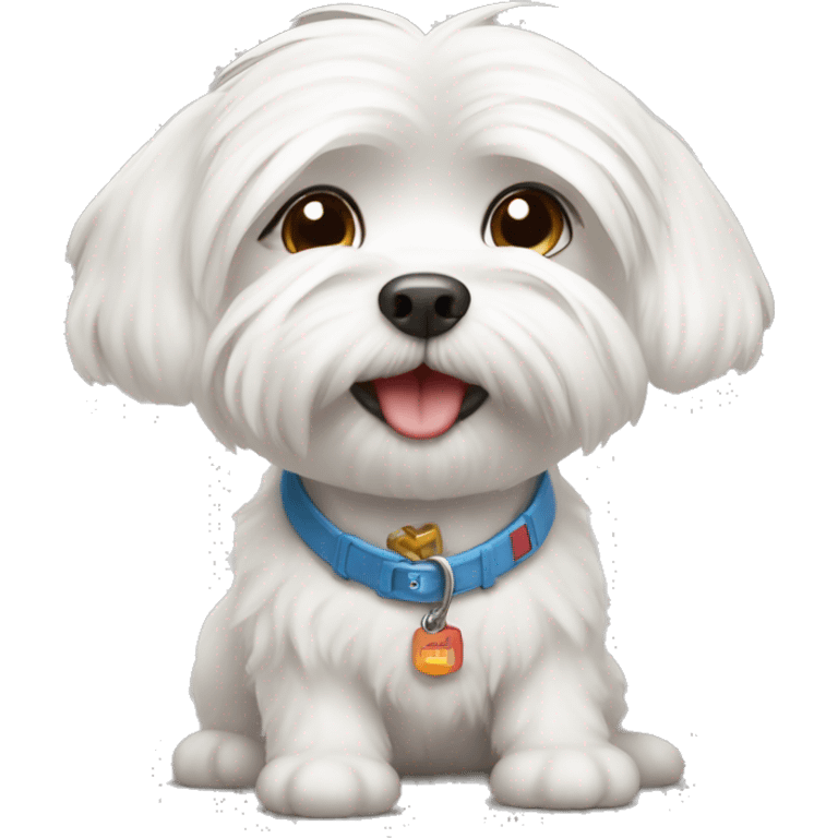 Adorable Maltese getting into mischief  emoji