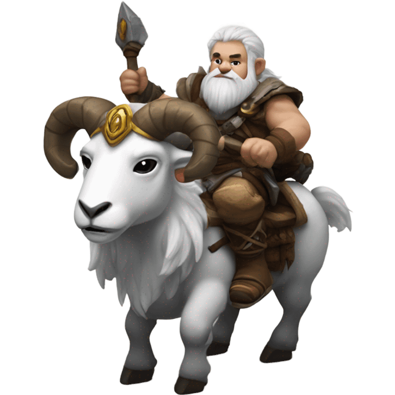 Warcraft dwarf riding a white ram emoji