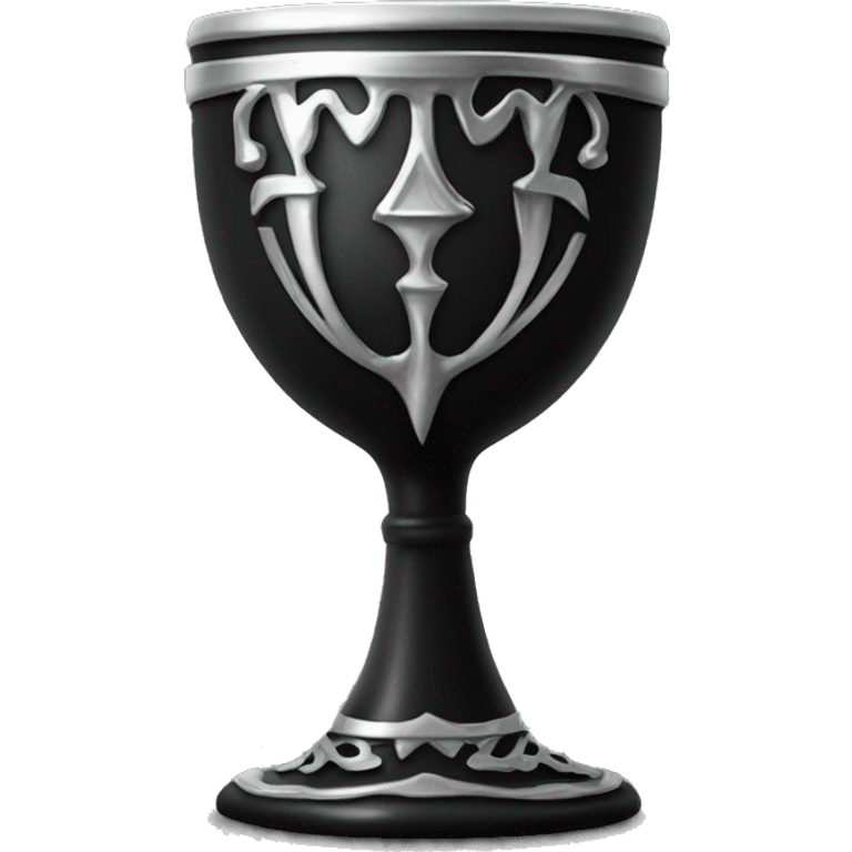 black goblet with silver design  emoji