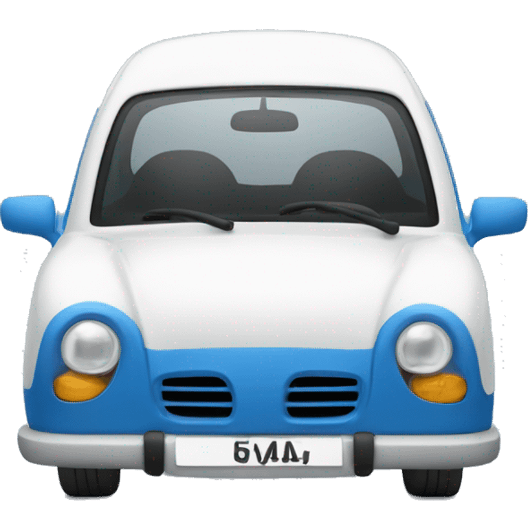 Coche azul de frente emoji