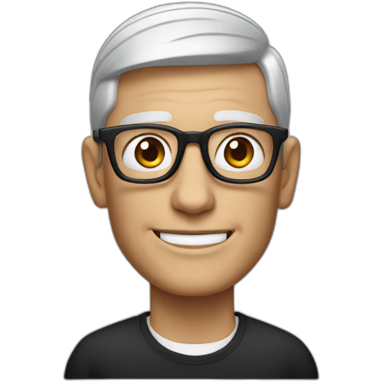 tim cook with a black macbook pro emoji