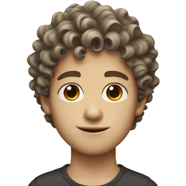 curly hair white skin boy emoji