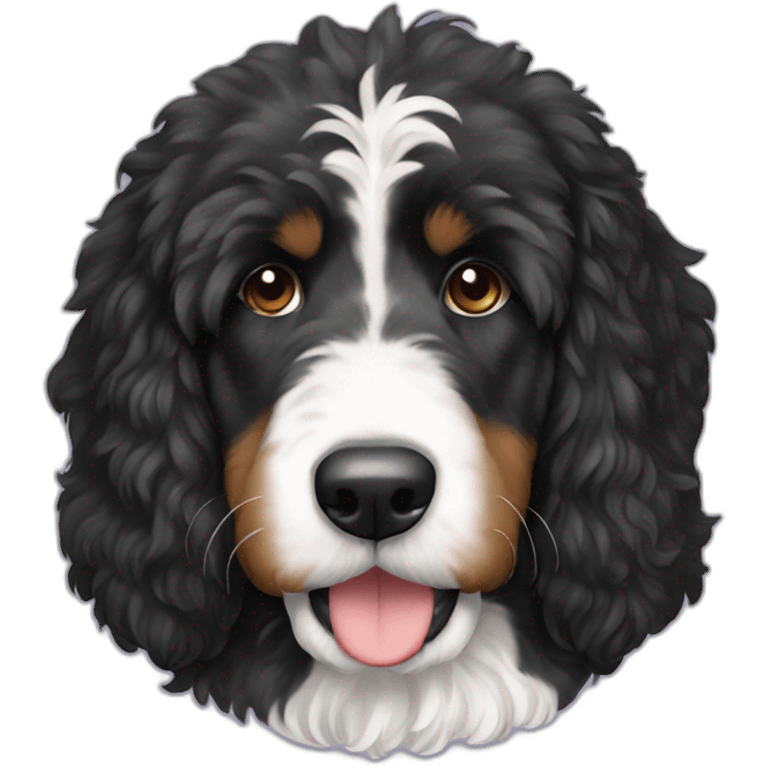 black white f1b bernedoodle emoji