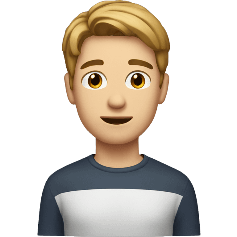 young man with short light brown hair and strong jaw emoji