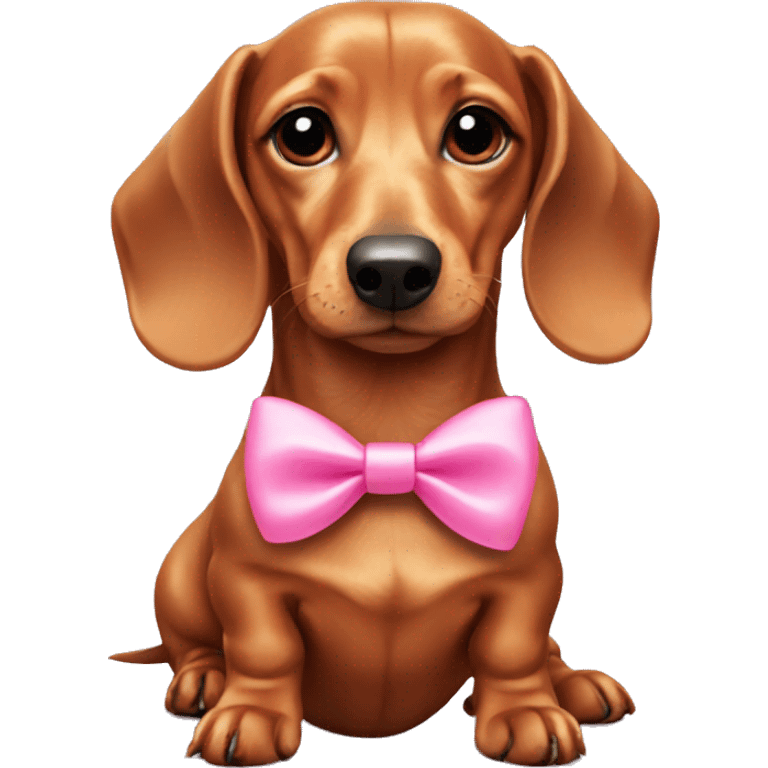 Dachshund with pink bow emoji