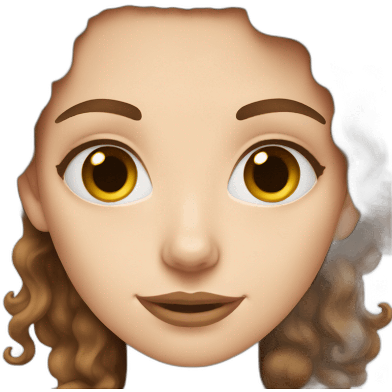 white girl with brown curls and hot choco emoji