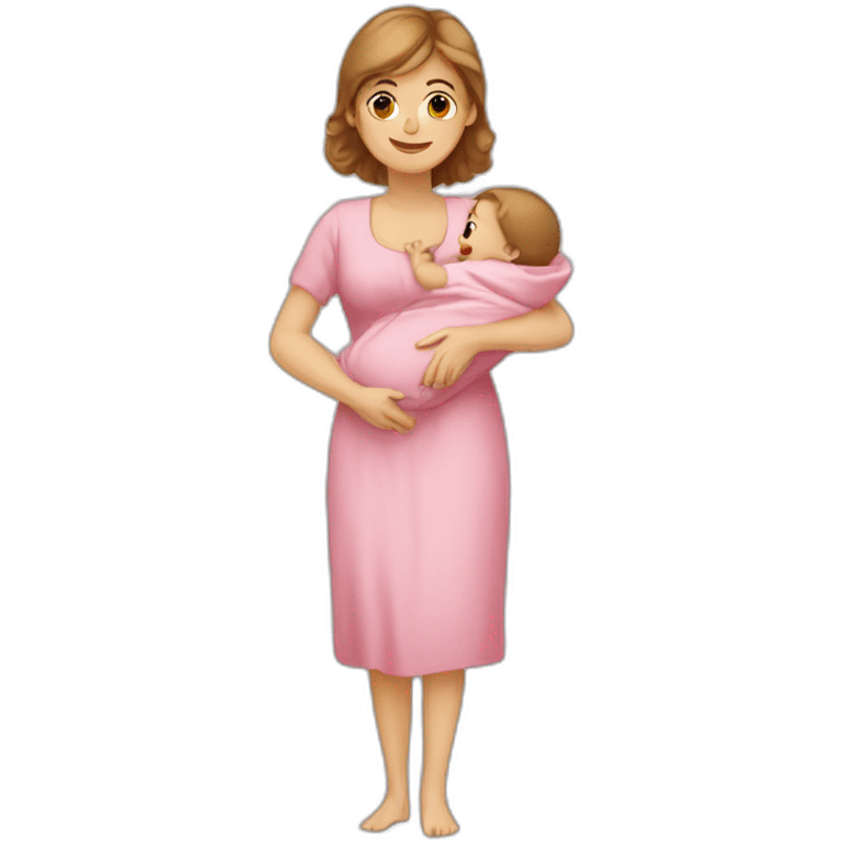 Femme française et son bébé emoji