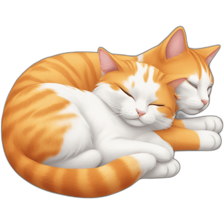 orange-cat and black white cat sleep emoji