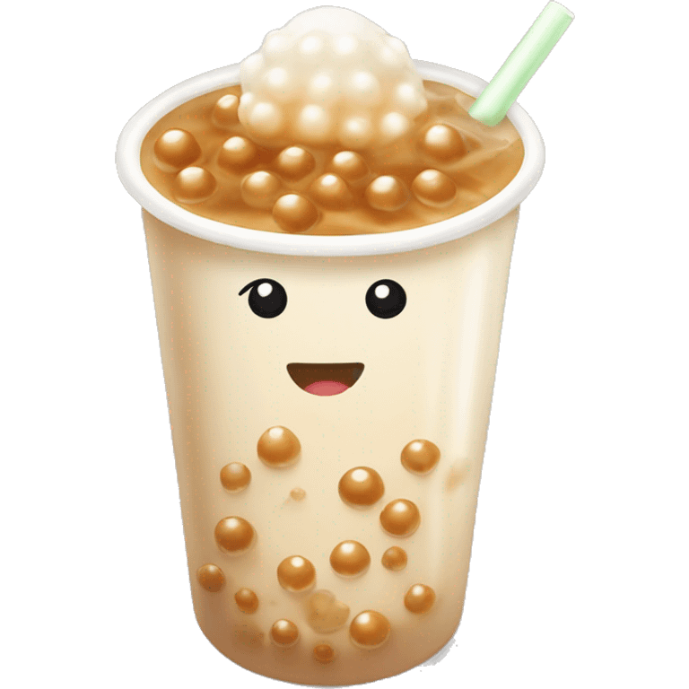 brown sugar milk tea with tapioca pearls emoji