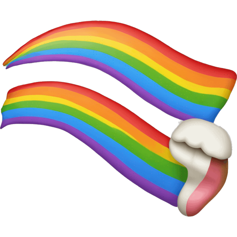 A rainbow-colored emoji sticking out its tongue emoji